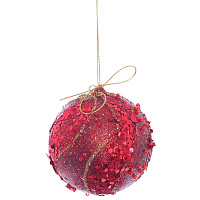 Украшение новогоднее Шар "Фантазия красная", D 8 см, L8 W8 H8 см оптом