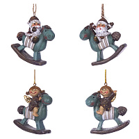 Фигурка декоративная подвесная "Ангел/ Дед Мороз", L5,5 W2 H6 см, 4в. оптом