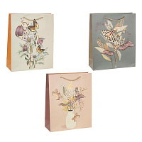 Пакет подарочный L (бумага 210г/м2, блок микс 12шт), L30 W12 H40 см, 3в. оптом