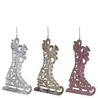 Украшение новогоднее "Коньки" L9 W1 H17 см, 3 в. оптом