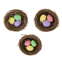 Изделие декоративное "Гнездо пасхальное" (блок 12 шт), L6 W6 H2 см, 3в. оптом