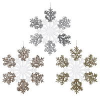 Изделие декоративное подвесное "Снежинка", L31,5 W0,5 H31,5 см, 3в. оптом