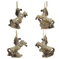 Фигурка декоративная подвесная "Лошадка", L6,5 W3 H7 см, 4в. оптом