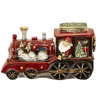 Фигурка декоративная c подсвет "Дед Мороз на поезде" (AAx3, н/п), L27 W10 H15 см оптом