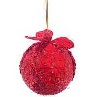 Украшение новогоднее Шар "Причуда красная", D 10 см, L10 W10 H13 см оптом