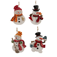 Изделие декоративное подвесное "Снеговик", L6,5 W1,5 H8,5 см, 4в. оптом