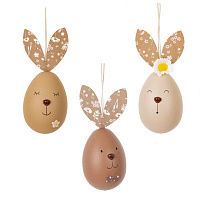 Изделие декоративное подвесное "Яйцо" (блок 12шт), L5 W5 H11,5 см, 3в. оптом