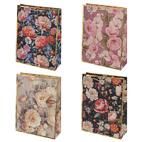 Пакет подарочный (бумага 210г/м2, блок микс 12шт), L31 W12 H42 см, 4в. оптом