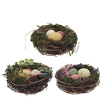 Набор из 3-х изделий декоративных "Гнездо пасхальное" (10*5), L33 W10 H5 см оптом