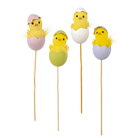 Изделие декоративное (вставка) "Цыпленок" (блок 12шт), L4 W3,5 H32 см, 4в. оптом