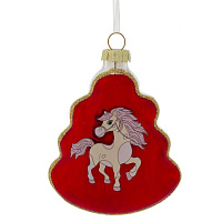 Украшение новогоднее "Елочка с лошадкой", L8 W2,5 H11 см оптом