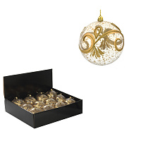 Набор из 12шт Украшение новогоднее Шар "Золотое напыление", D10 см, L44 W33 H11 см оптом