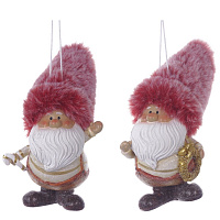 Фигурка декоративная подвесная "Дед Мороз",  L6 W7 H12 см, 2в. оптом