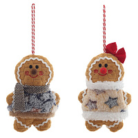 Игрушка набивная подвесная "Пряничный человечек", L9,5 W6 H14,5 см, 2в. оптом