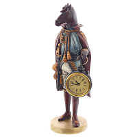 Фигурка декоративная "Лошадь" с часами D4см, (LR44x1), L12 W7,5 H24,5 см оптом