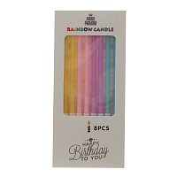 Набор из 8-ми свечей для торта, D 0,5 см,L7 W0,5 H15 см оптом