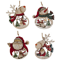 Изделие декоративное подвесное "Рождество", L11 W0,5 H11 см, 4в. оптом