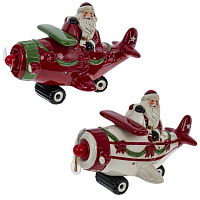 Фигурка декоративная "Самолёт" (подсвет, муз, движ, 3хААА н/п), L29 W18 H19 см, 2в. оптом