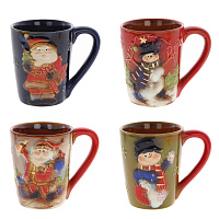 Кружка, L12 W8,5 H10,5 см, 300 мл, 4в. ( в подарочной упаковке) оптом