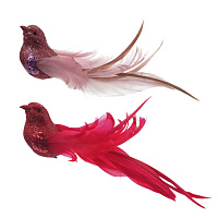 Изделие декоративное "Птичка" на клипсе, L18,5 W4 H5,5 см, 2в. оптом