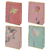 Пакет подарочный (бумага 210г/м2, блок микс 12шт), L31 W12 H42 см, 4в. оптом