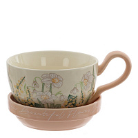 Чашка с крышкой, 400 мл, L16 W12 H9,5 см оптом