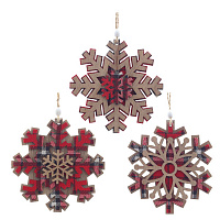 Украшение новогоднее "Снежинка", L10 W0,5 H11 см, 3в. оптом