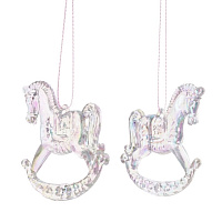 Набор из 2шт Украшение новогоднее "Лошадка", L6 W1 H5 см оптом