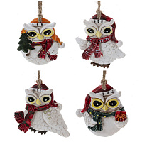 Изделие декоративное подвесное "Сова", L5 W0,5 H5 см, 4в. оптом
