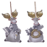 Фигурка декоративная подвесная "Олень",  L5,5 W4,5 H10,5 см, 2в. оптом