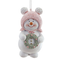 Фигурка декоративная подвесная "Снеговик",  L6 W4 H10 см оптом