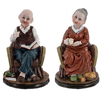 Фигурка декоративная "Бабушка/Дедушка", L10,5 W10,5 H16 см, 2в. оптом