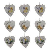 Набор из 9-ти изделий декоративных подвесных "Сердце" (5*0,5*6), L19,5 W6,5 H2 см оптом