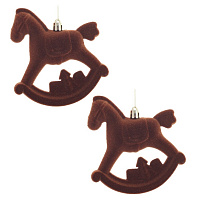 Набор из 2шт, Украшение новогоднее "Лошадка", L10 W5 H11 см оптом