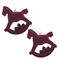 Набор из 2шт, Украшение новогоднее "Лошадка", L10 W5 H11 см оптом