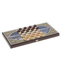 Игра настольная 2 в 1 ( шашки, нарды) "Рыбалка", L50 W25 H3 см оптом
