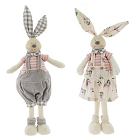 Игрушка набивная "Заяц/Зайка", L15 W8 H44/33 см, 2в. оптом