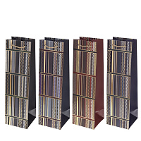 Пакет подарочный (бумага 210г/м2, блок микс 12шт), L11 W11 H38 см, 4в. оптом