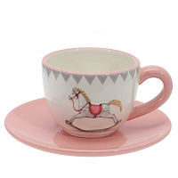Набор чашка с блюдцем "Лошадка", 250 мл, L15 W15 H7,5 см оптом
