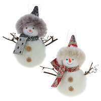 Изделие декоративное подвесное "Снеговик", L11,5 W6 H13 см, 2в. оптом