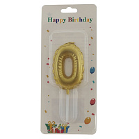 Свеча для торта "Цифра 0", L3,5 W1 H10 см оптом