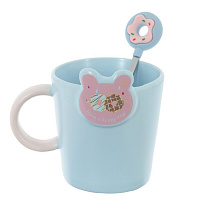 Кружка с ложкой, 350 мл, L12 W9,5 H11 см оптом