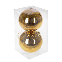 Набор из 2шт Украшение новогоднее Шар "Золотой дуэт", D 10 см, L20 W10 H10 см оптом