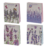 Пакет подарочный M (бумага 210г/м2, блок микс 12шт), L26 W10 H32 см, 4в. оптом