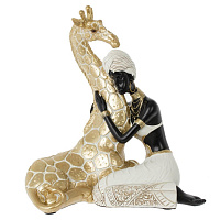 Фигурка декоративная "Африканка с жирафом", L22,5 W12 H25 см оптом