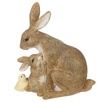 Фигурка декоративная "Зайцы", L11,5 W5,5 H13,5 см оптом
