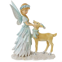 Фигурка декоративная "Фея с олененком", L13 W6 H17 см оптом