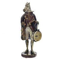 Фигурка декоративная "Лошадь" с часами D4см, (LR44x1), L12 W7,5 H24,5 см оптом