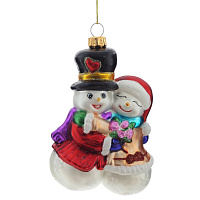 Украшение новогоднее "Снеговики", L8 W5 H13 см оптом