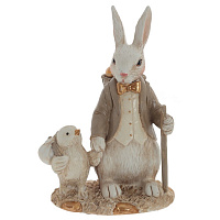 Фигурка декоративная "Заяц с цыпленком", L11 W7 H15 см оптом